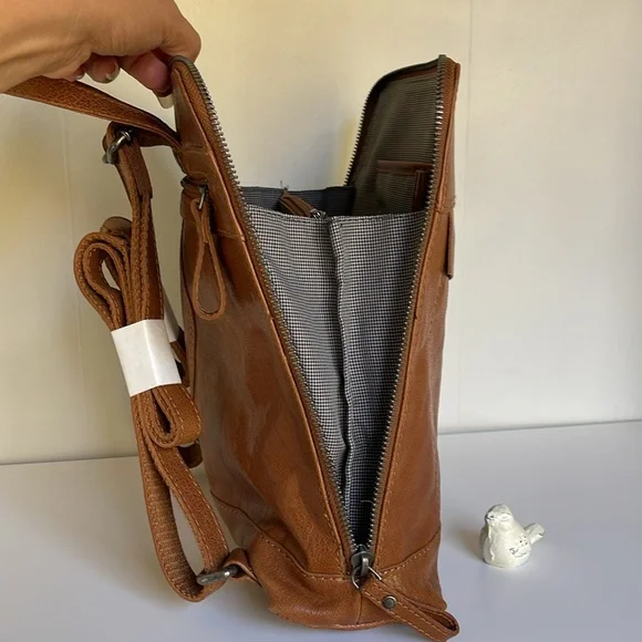 Spikes & Sparrow Brown Leather Backpack - Picture 14 of 16